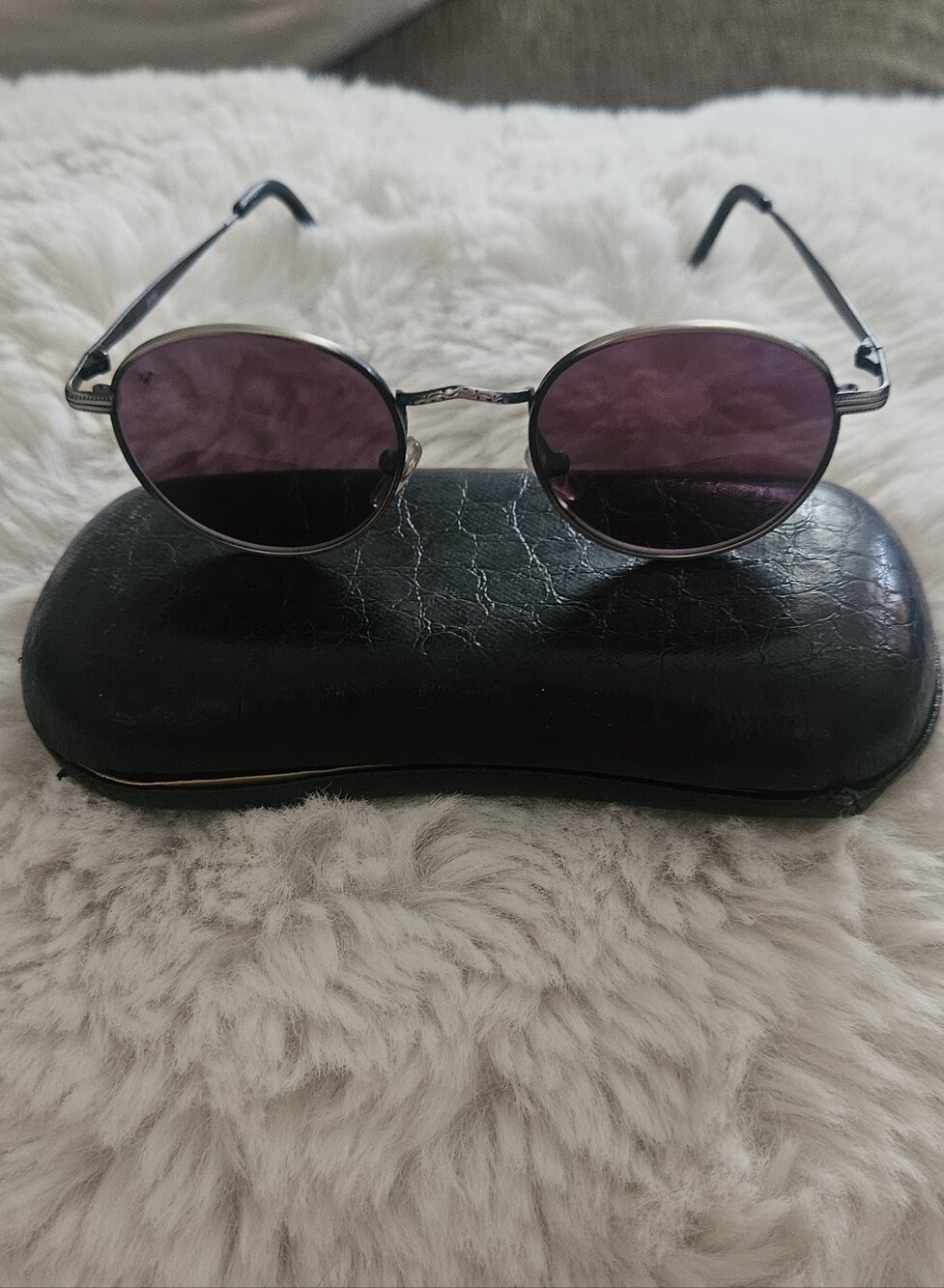 Vintage 90s Stüssy Arthur Sunglasses Round Wire Frame Eyewear w/ Paper Warranty